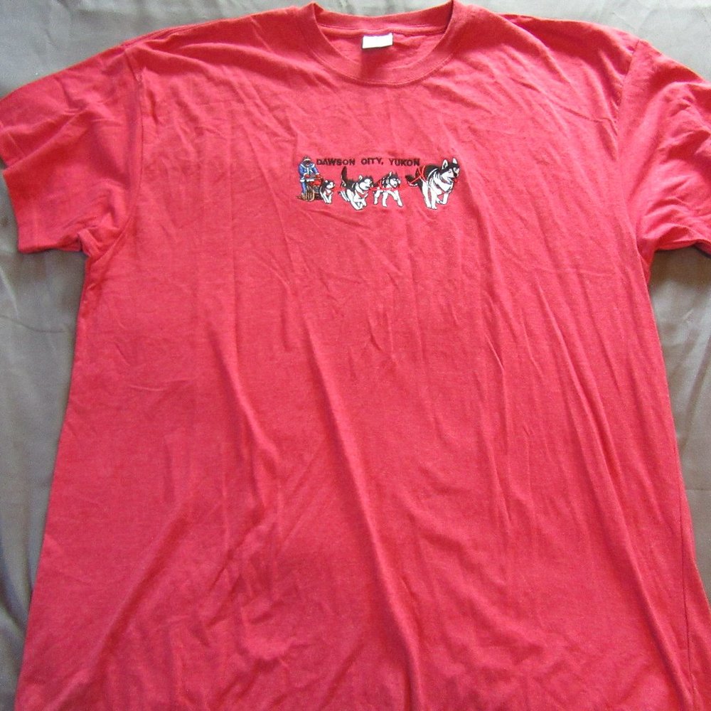 Mens Vtg Dawson City Yukon Canada Dog Sledding T Shirt Sz XXL